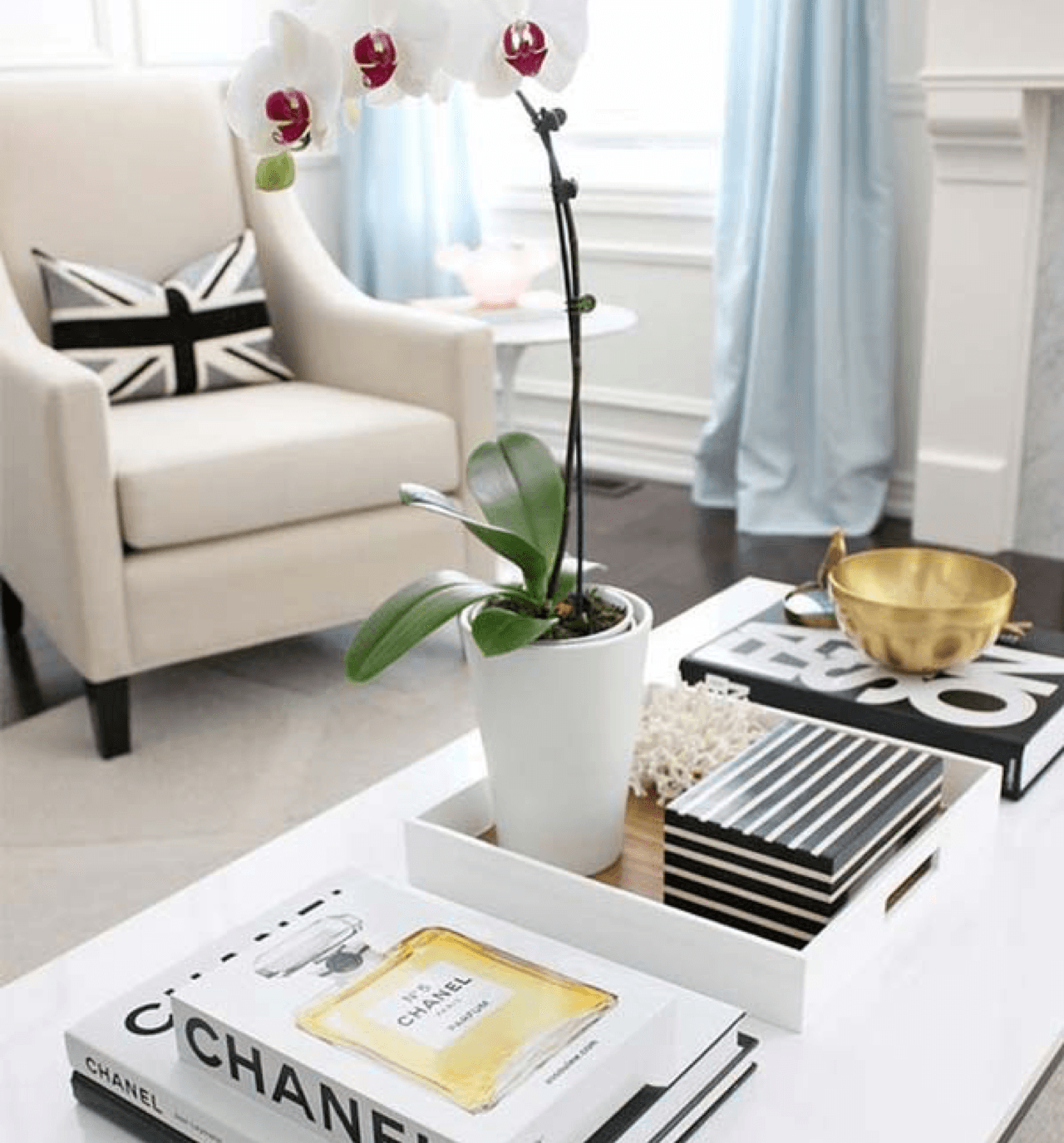 Ideas to Style Your Coffee Table or Ottoman Orchids Image