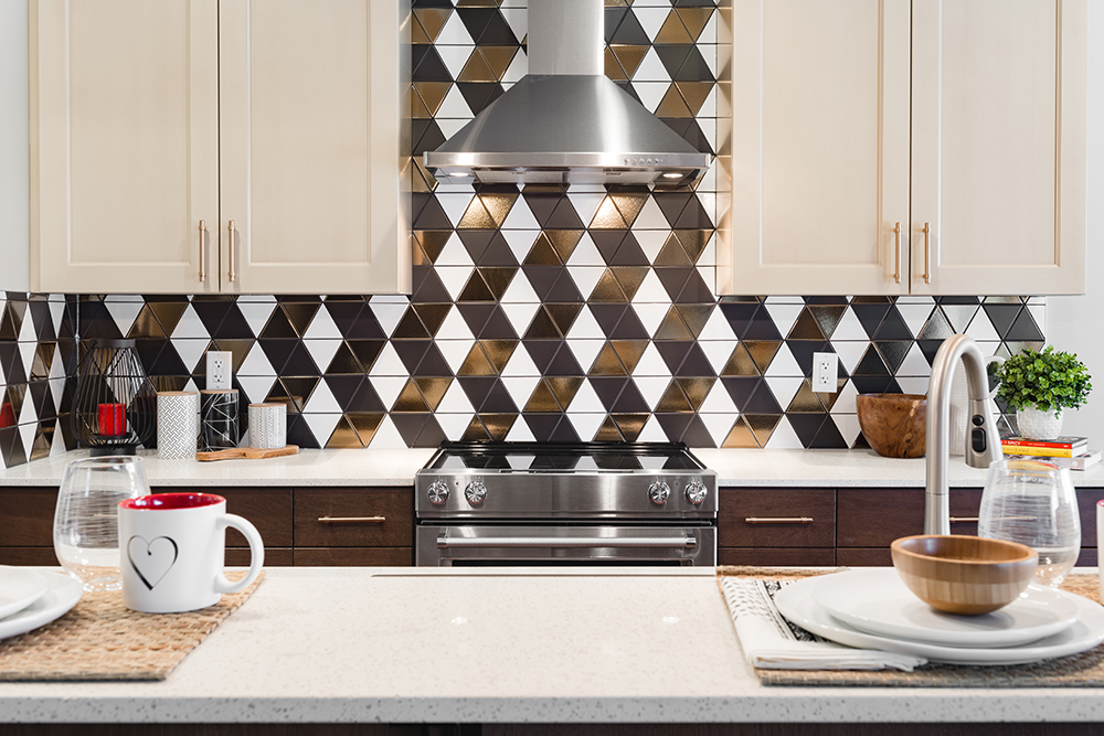 Bold Patterned kitchen backsplash tile